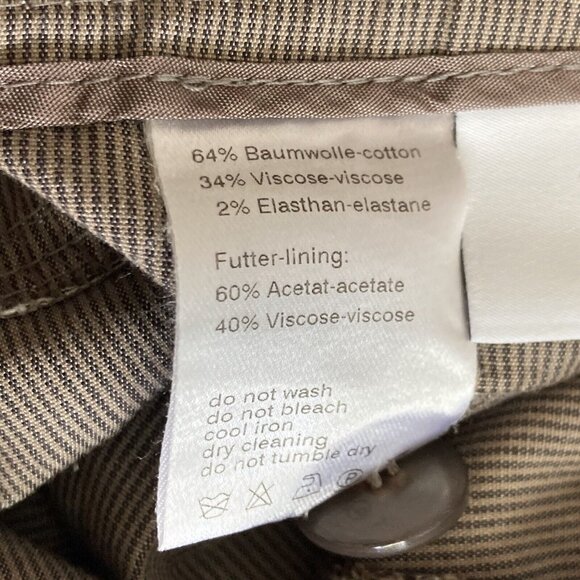 Akris Punto Womens Pants Trousers Deep Cuffs Pin Striped Tan Career Summ… - Picture 9 of 10